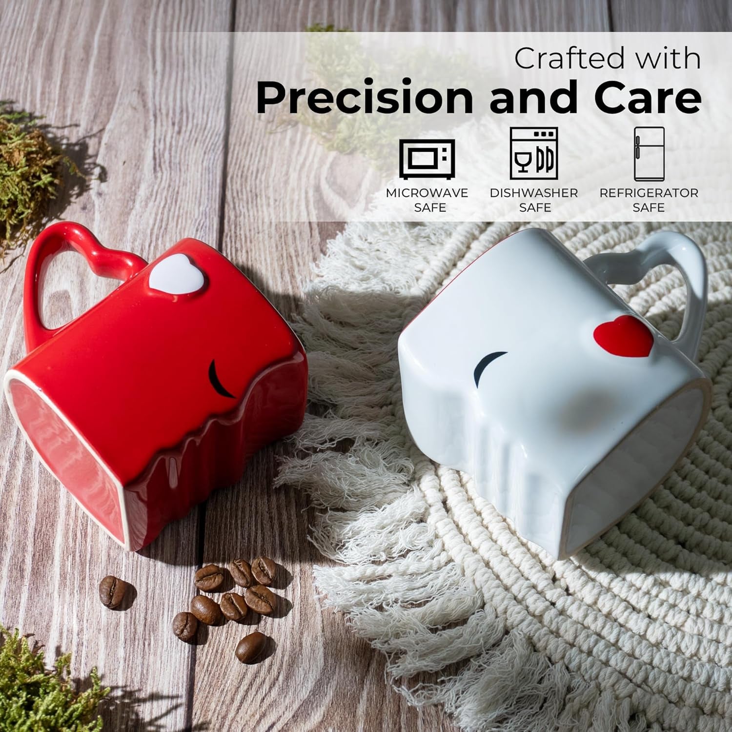 Charming Red Ceramic Kissing Cups Set - Perfect Gift for Every Occasion!