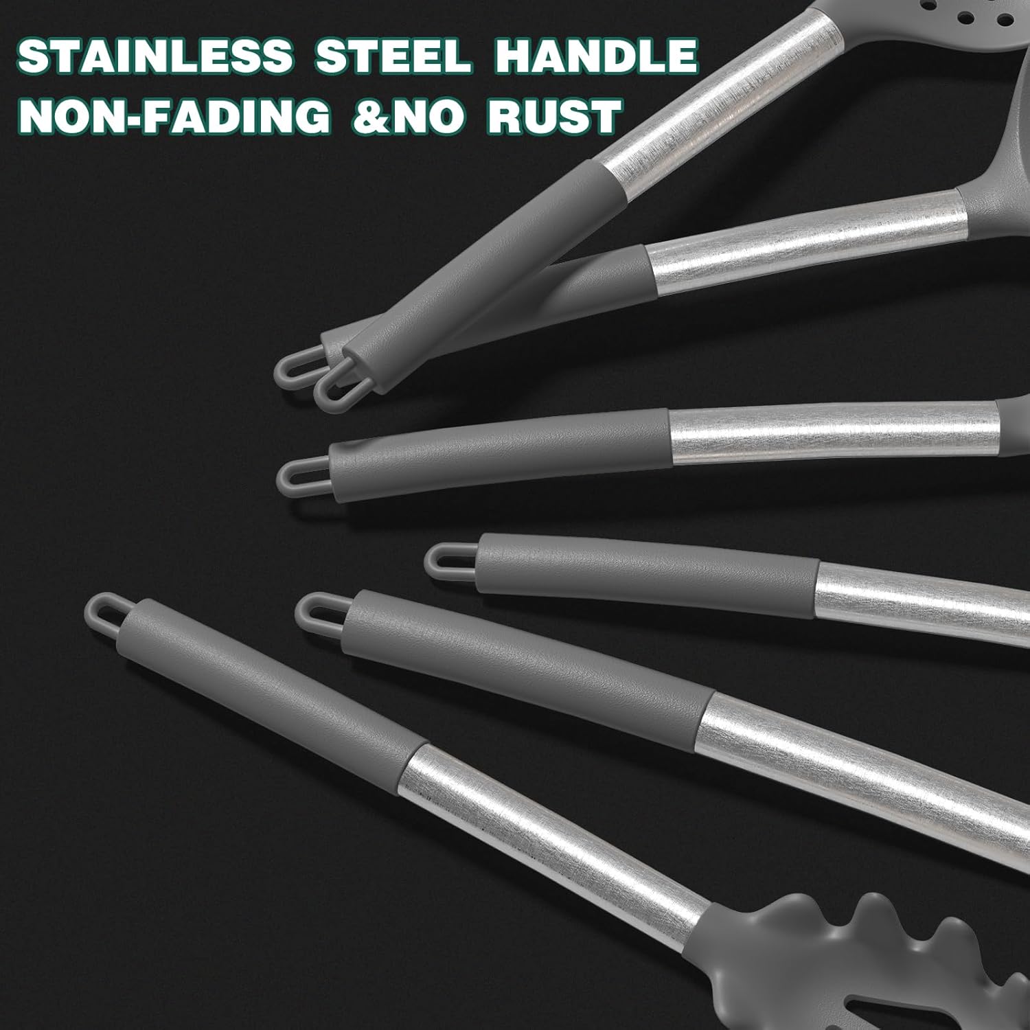 Elevate Your Cooking Experience with Our 43-Piece Silicone Kitchen Utensil Set - Non-Stick, Heat Resistant, and Stylish in Grey