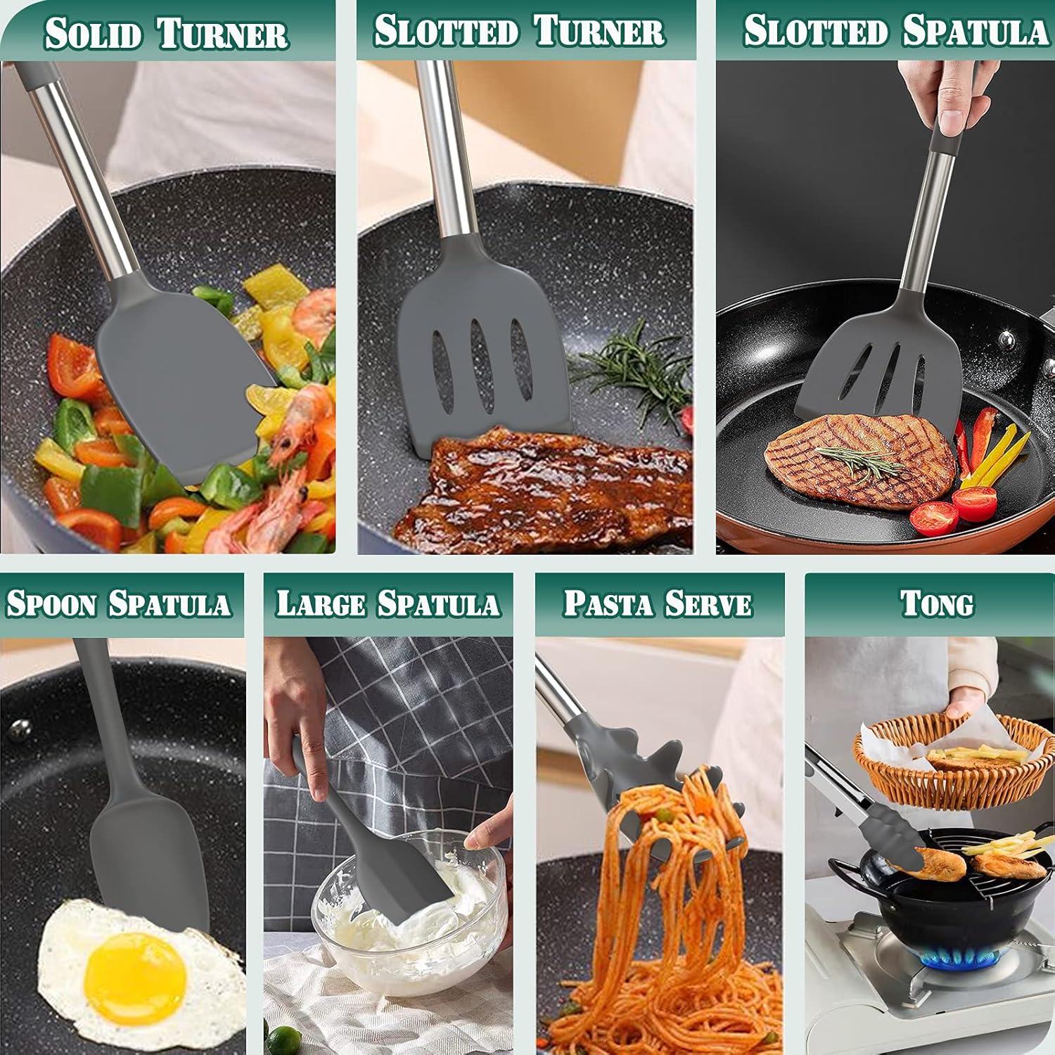 Elevate Your Cooking Experience with Our 43-Piece Silicone Kitchen Utensil Set - Non-Stick, Heat Resistant, and Stylish in Grey