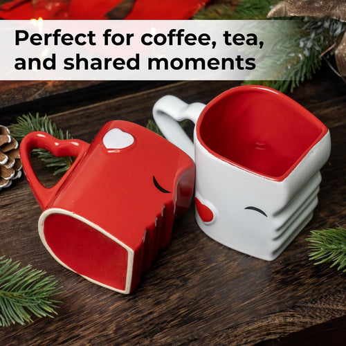Charming Red Ceramic Kissing Cups Set - Perfect Gift for Every Occasion!